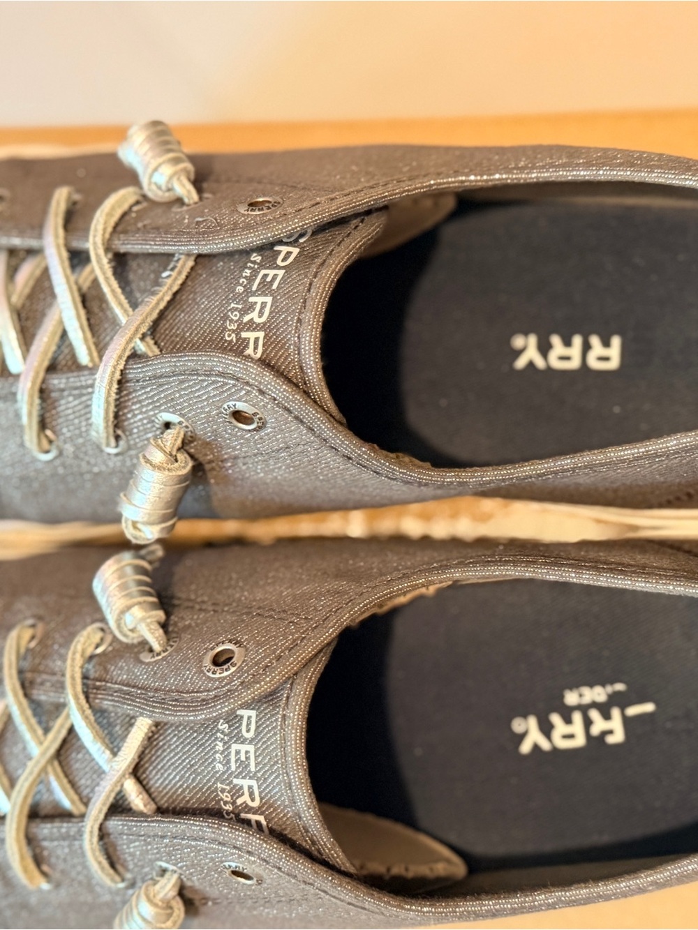 Sperry Women’s Dark Gray Canvas Lace-Up Sneakers